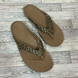 Crocs Kadee ll Leopard Print Flip Flops
